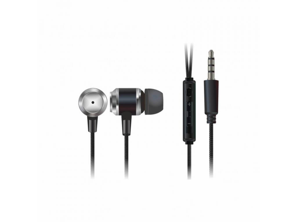 Гарнитура PrologiX ME-A500-B Black, Mini jack (3.5 мм) 4pin, вакуумные, микрофон на проводе, кабель 